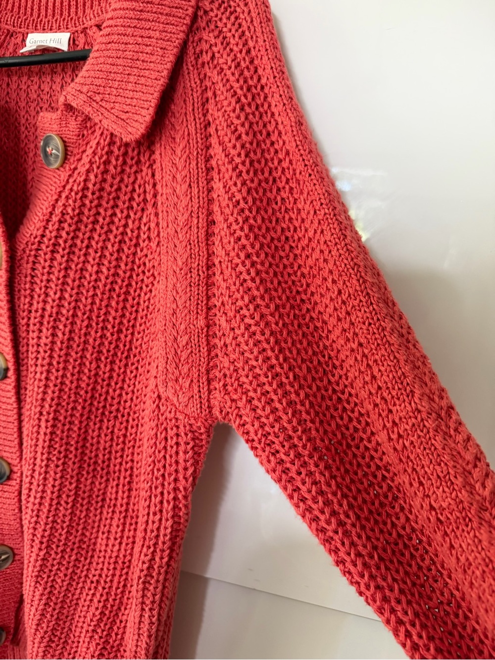 Garnet Hill Ribbed Cardigan - Linen/organic cotton - Picture 5 of 6